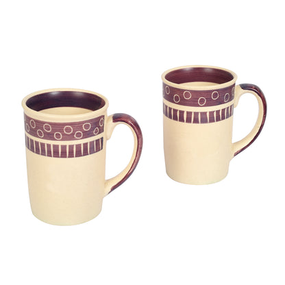 Mug Ceramic Magenta Polka (Set of 2) (4x3x4)