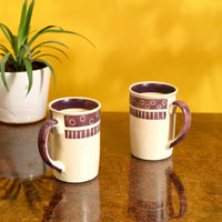 Mug Ceramic Magenta Polka (Set of 2) (4x3x4)