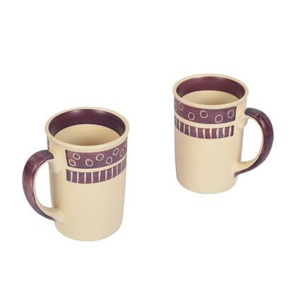 Mug Ceramic Magenta Polka (Set of 2) (4x3x4)