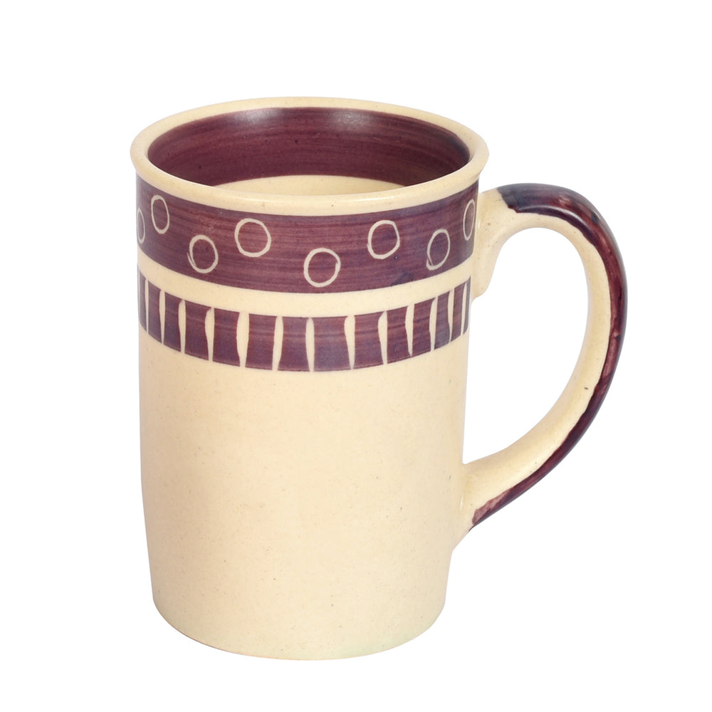 Mug Ceramic Magenta Polka (Set of 2) (4x3x4)