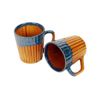 Rustic Orange Mugs Set of 2