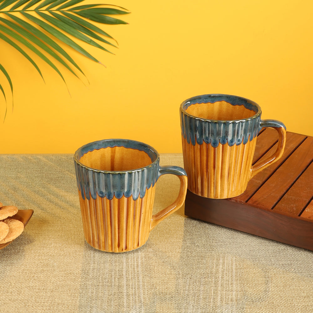 Rustic Orange Mugs Set of 2