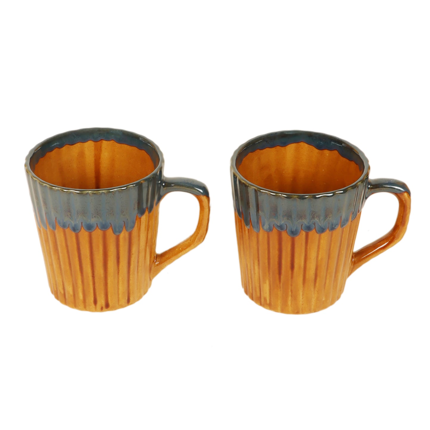 Rustic Orange Mugs Set of 2