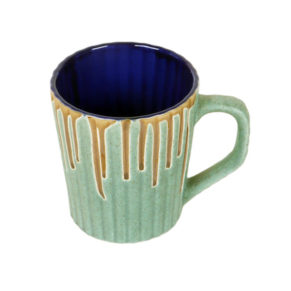 Turquoise Drip Mugs Set of 2