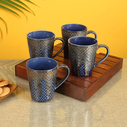 Midnight Blue Coffee Mugs Set of 4