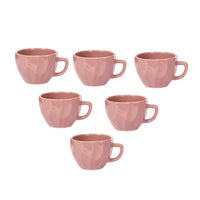 Peachy Dents Tea Cups Set of 6 (4.5 × 3.5 × 2.5 in)