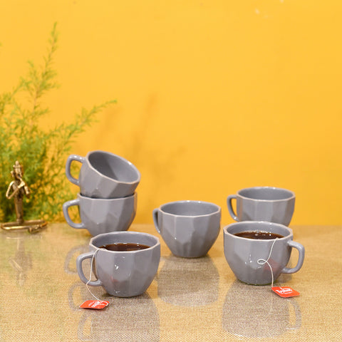 Smokey Dents Tea Cups Set of 6 (4.5 × 3.5 × 2.5 in)