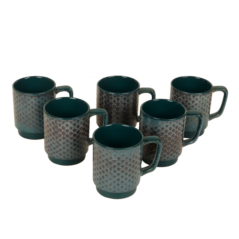 Emerald Green Tea Cups Set of 6