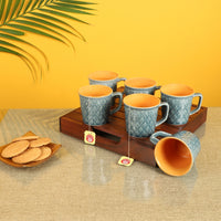 Rustic Grey Tea Cups Set of 6