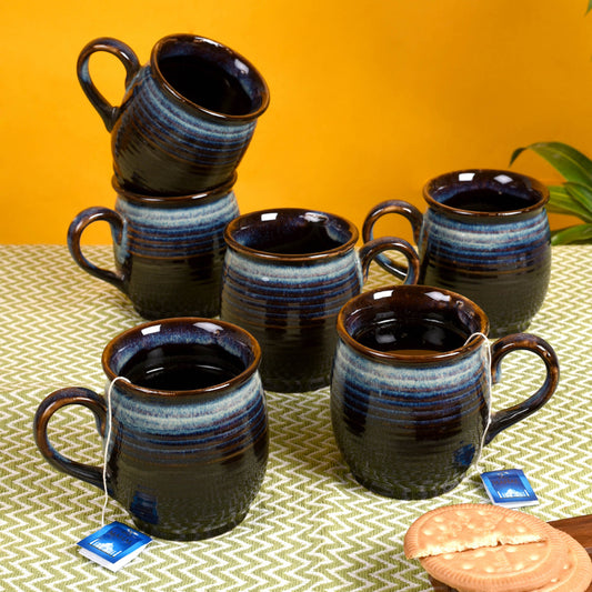 Ceramic Cup Dark Blue (Set of 6)