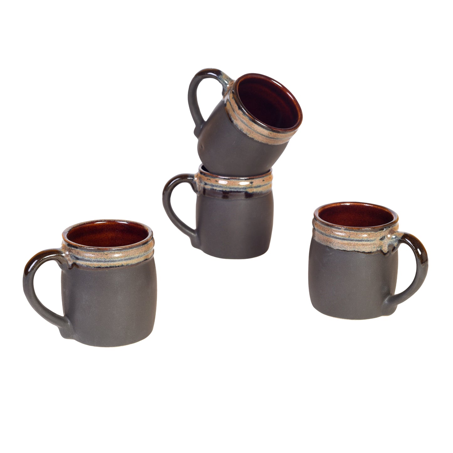 Elemental Brown Tea Cups (Set of 4)