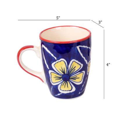 Flowers of Ecstasy Coffee Mugs Set of 4, Azure