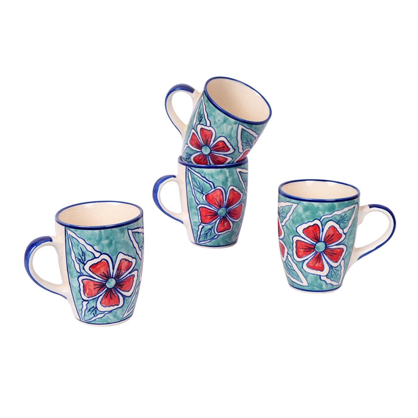 Flowers of Ecstasy Coffee Mugs Set of 4, Arctic