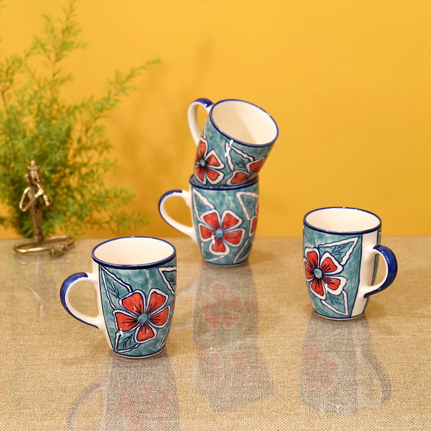 Flowers of Ecstasy Coffee Mugs Set of 4, Arctic