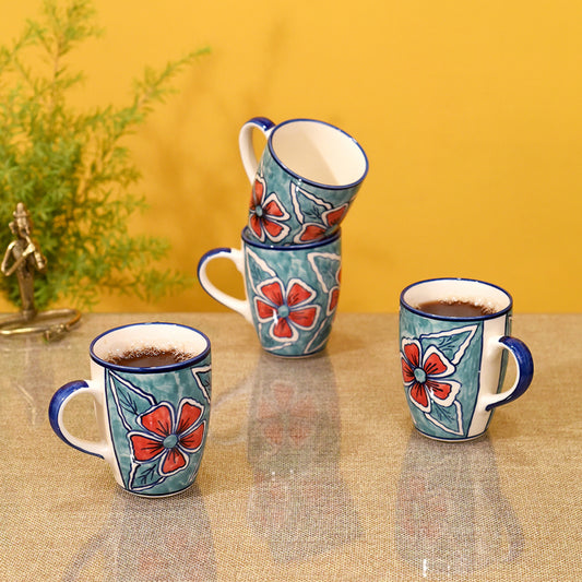Flowers of Ecstasy Coffee Mugs Set of 4, Arctic