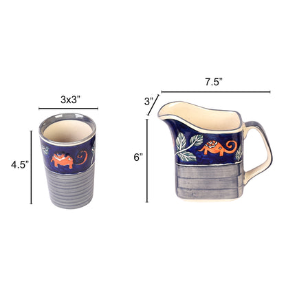 Morning Tuskers Drinking Glasses and Pitcher S05