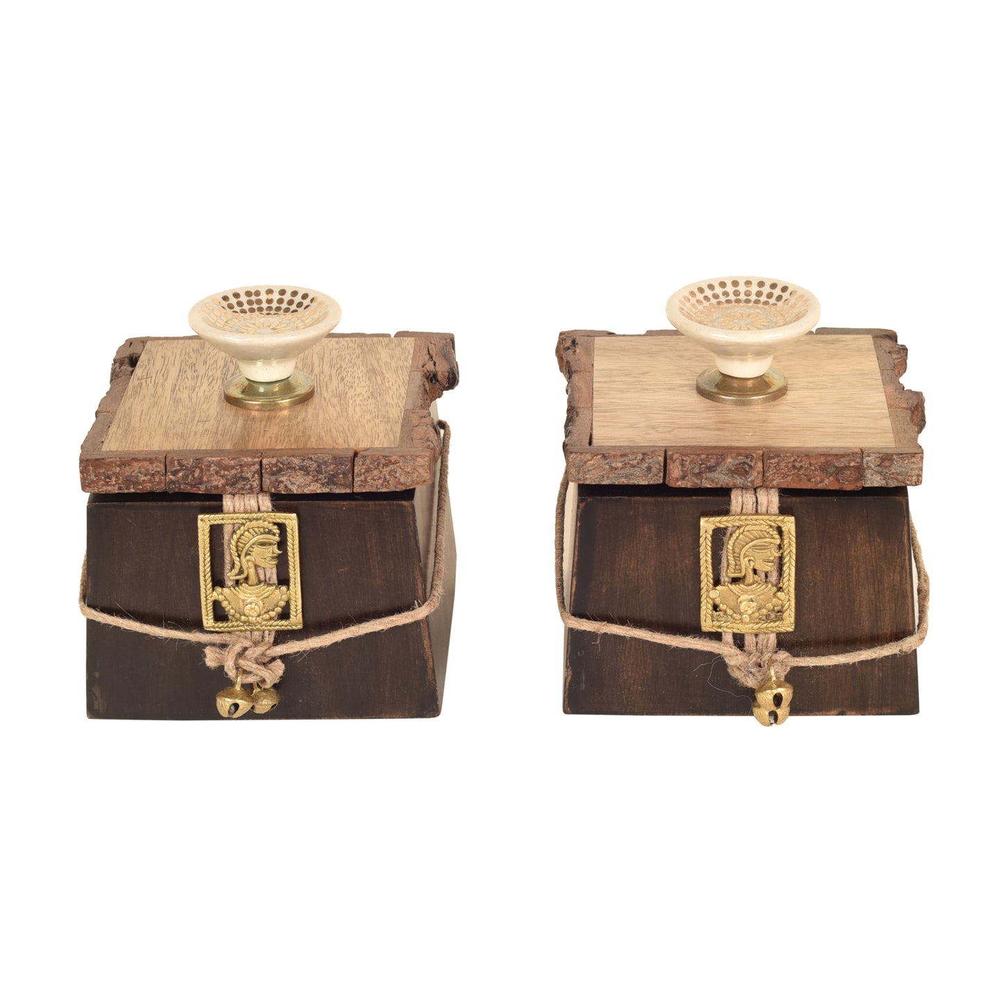 Handcrafted Utility Dhokra Box (Set of 2)