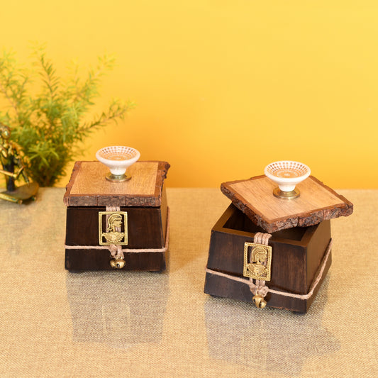 Handcrafted Utility Dhokra Box (Set of 2)