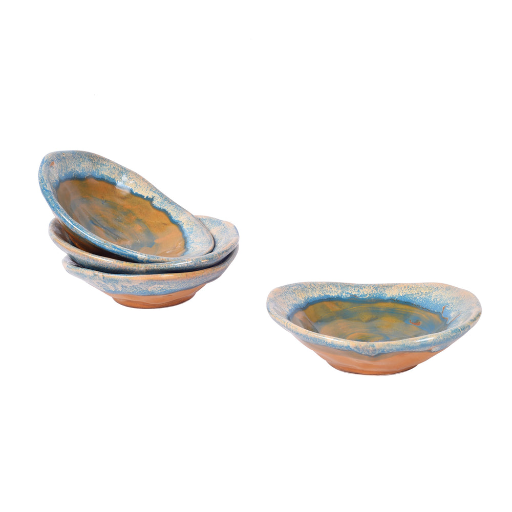 Turquoise Nut Servers Set of 4 bowls