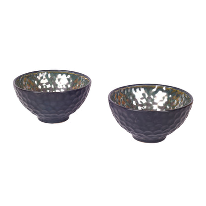 Crater Snacking Bowls Set of 2, Black