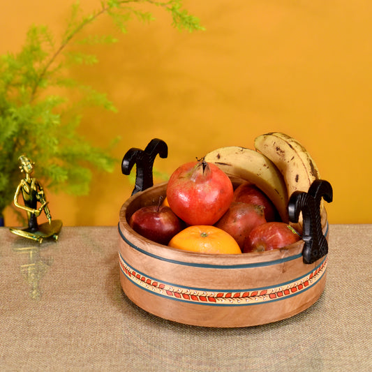 Rosho Fruit Basket Handcrafted in Mango Wood