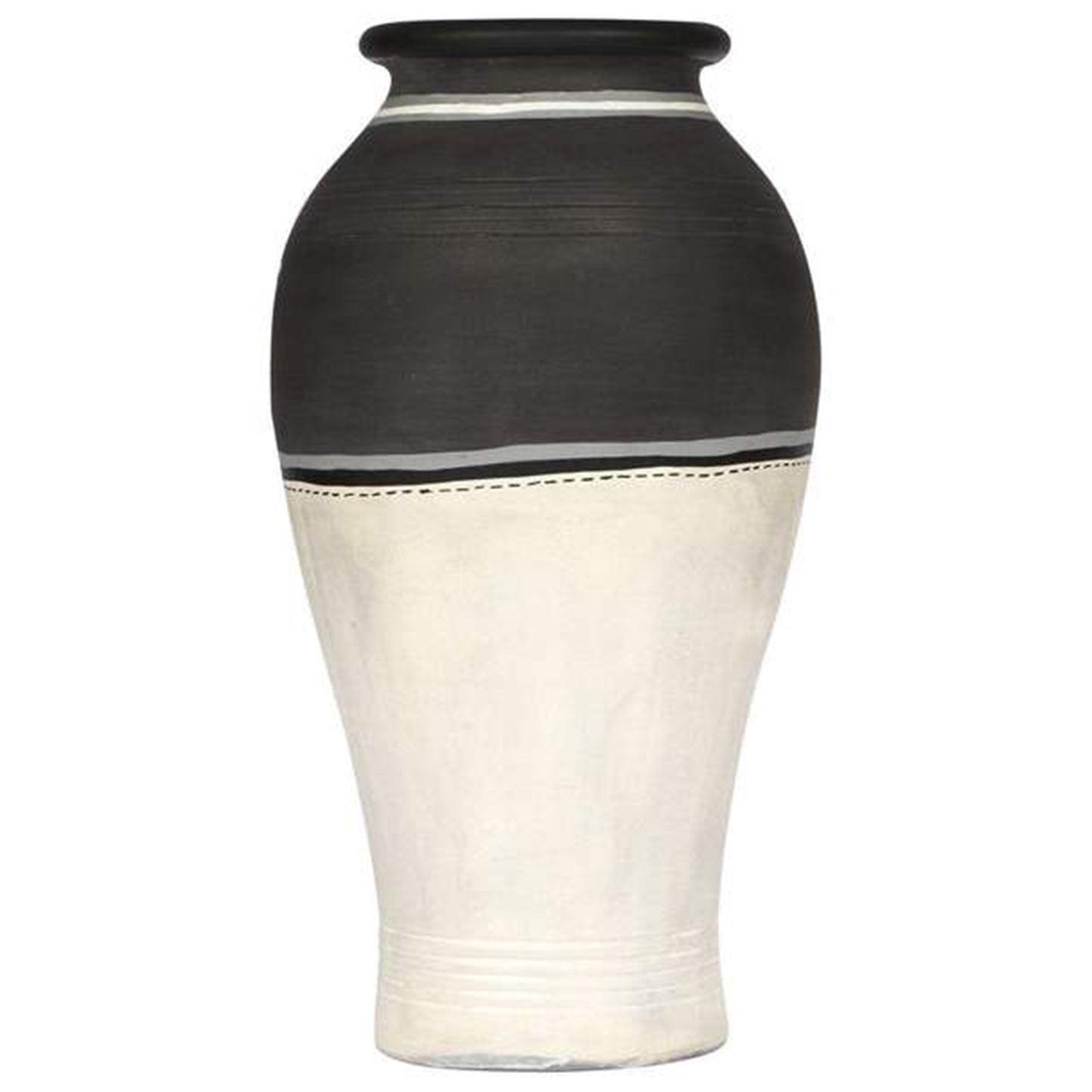 Vase Earthen Handcrafted Black & White Warli 4.6x9(HxD)