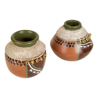 Coco-C Jute embellished Earthen Brown Pots - So2