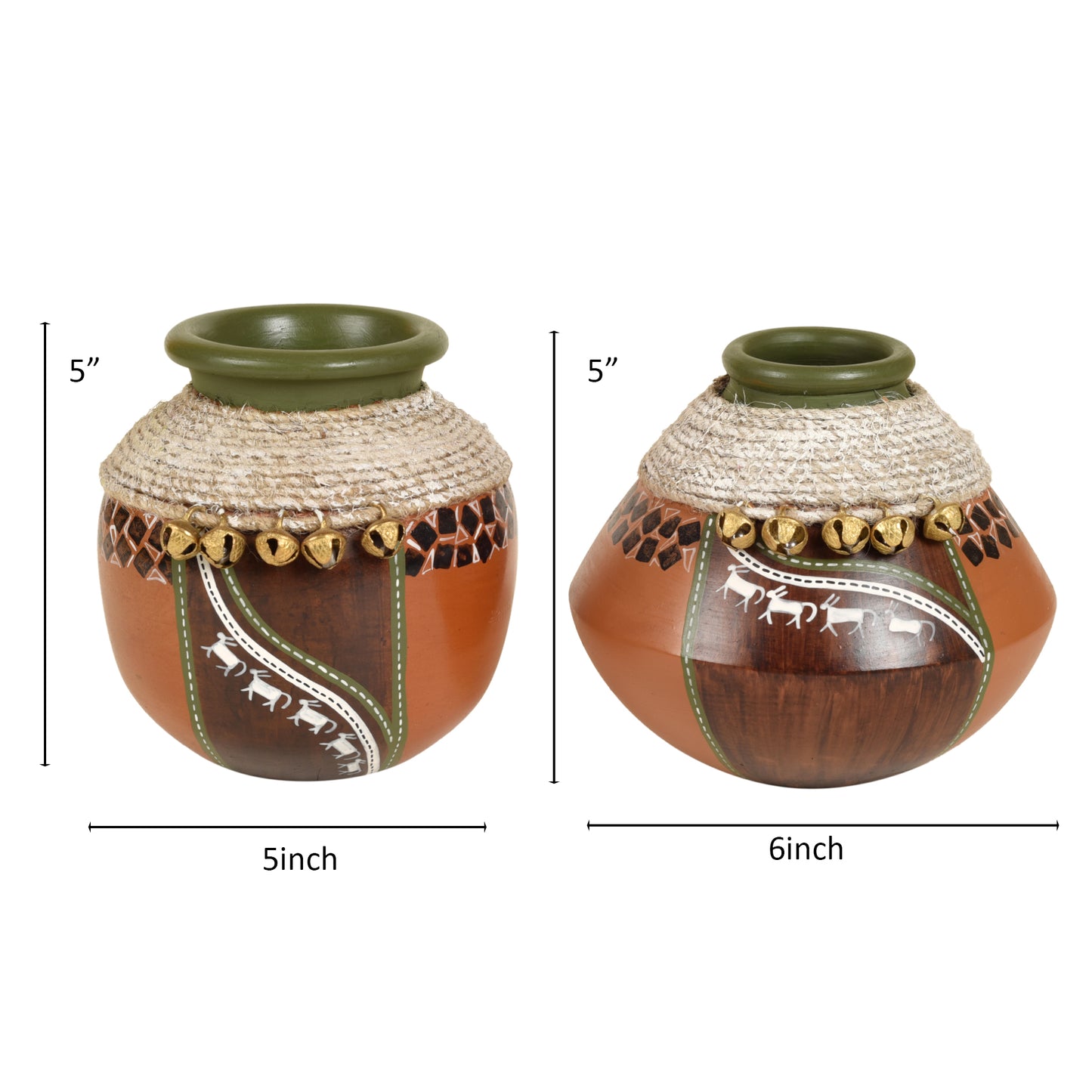 Coco-C Jute embellished Earthen Brown Pots - So2