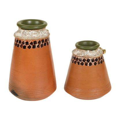 Coco-B Earthen Brown Jute embellished Pots - So2