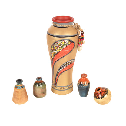 Handcrafted Terracotta Vase Set (Set of 5)