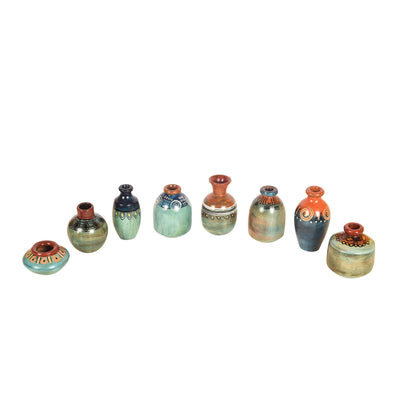 Myriad Hues Terracotta Miniature Vases (Set of 8)