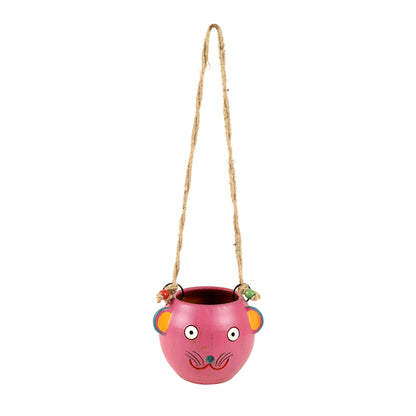 Pink Fish Terracotta Hanging Planter (6 x 5 in)