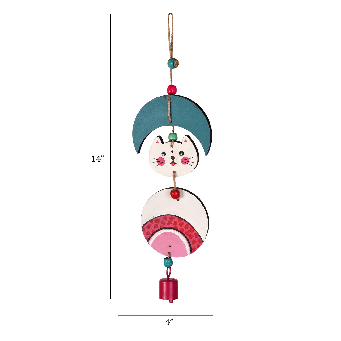 Hello Kitty Wind Chime in Pastel White (14x4)