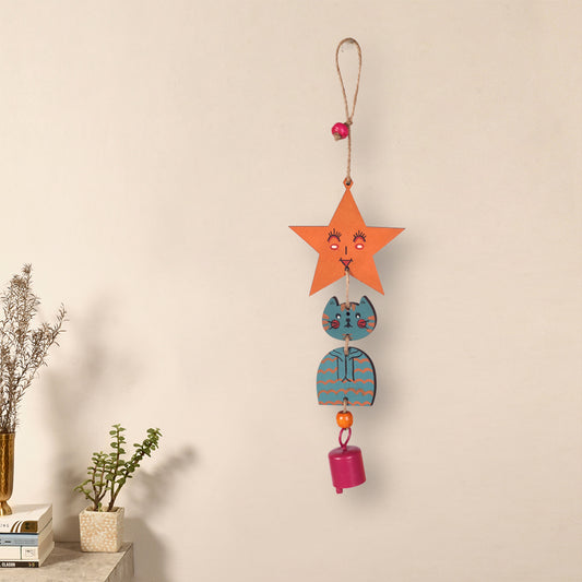 Turquoise Kitty Wind Chime (12x3)
