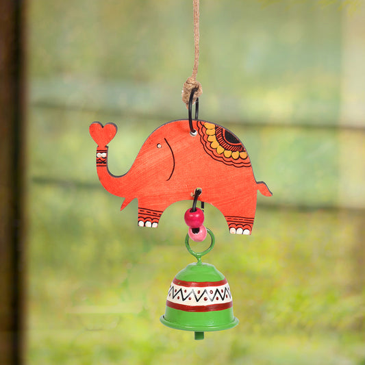 Elephant Wind Chimes with Metal Bell for Outdoor Hanging and Home Decoration
