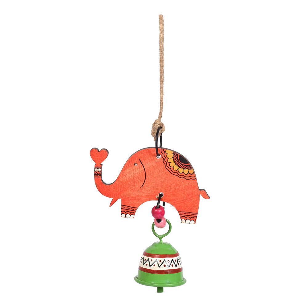 Elephant Wind Chimes with Metal Bell for Outdoor Hanging and Home Decoration