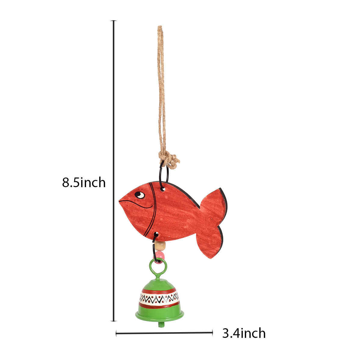 Handpainted Red Fish Wind Chimes for Home Decorative