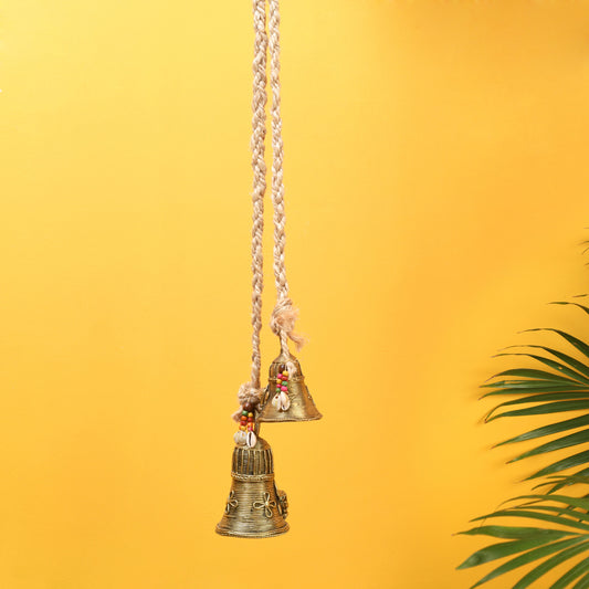 Handcrafted Dhokra Brass Bells with Animal Motifs