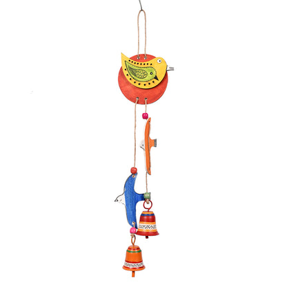 2 Flying Birds Windchime with Two Metal Bells