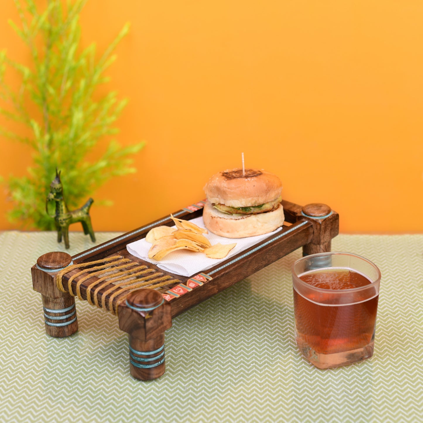 Exotic Wooden Charpai Stand (12.4 x 7 in)