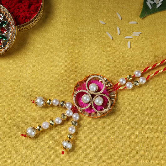 Flower - Bamboo Craft Beadwork Lumba Rakhi Set by Baansuli