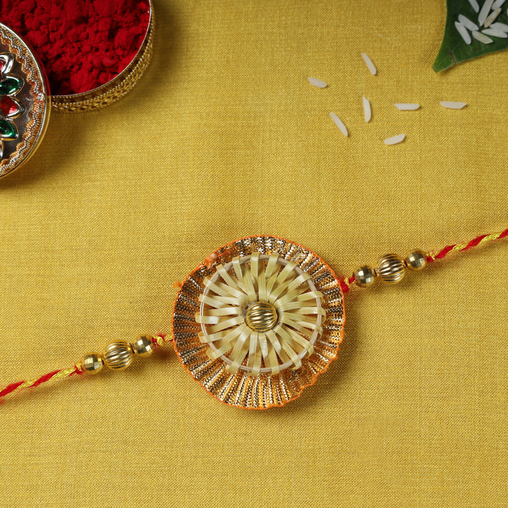 Flower - Bamboo Craft Beadwork Rakhi by Baansuli