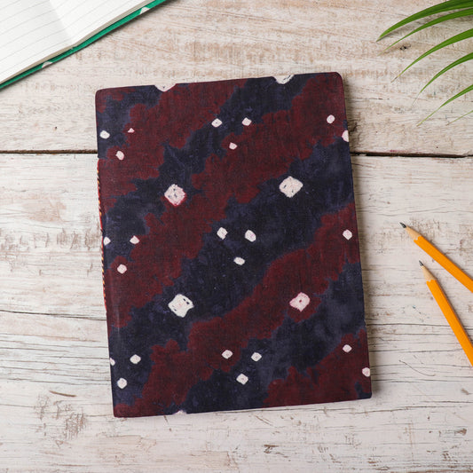Bandhani Cover Handmade Ruled Paper Notebook (9 x 7 in)