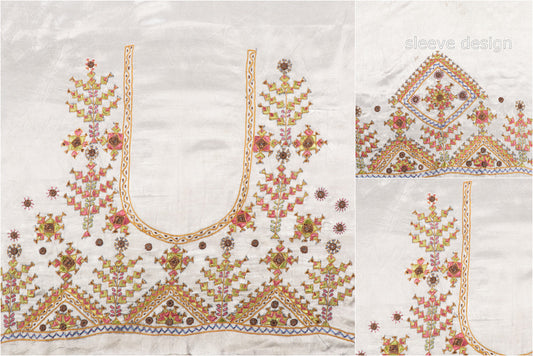 Special Kutchi Hand Embroidery Mashru Silk Blouse Piece