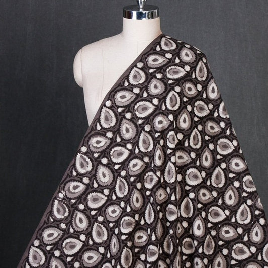 Black - Jahota Hand Block Printed Pure Cotton Fabric