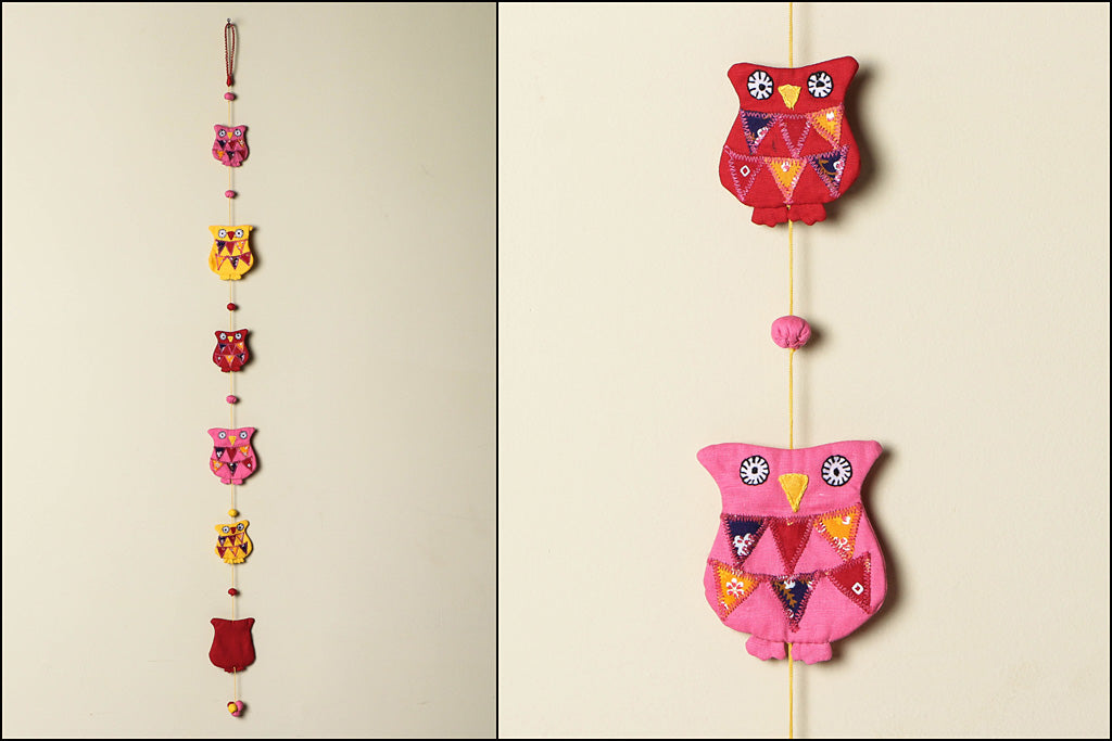 Handmade Owl Hanging With Fabric Ball by SASHA