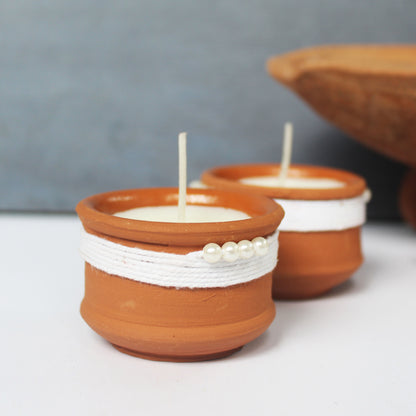 Handcrafted Terracotta "Deko" Premium Soy Wax Blend Candles Gift Pack (Set Of 4)