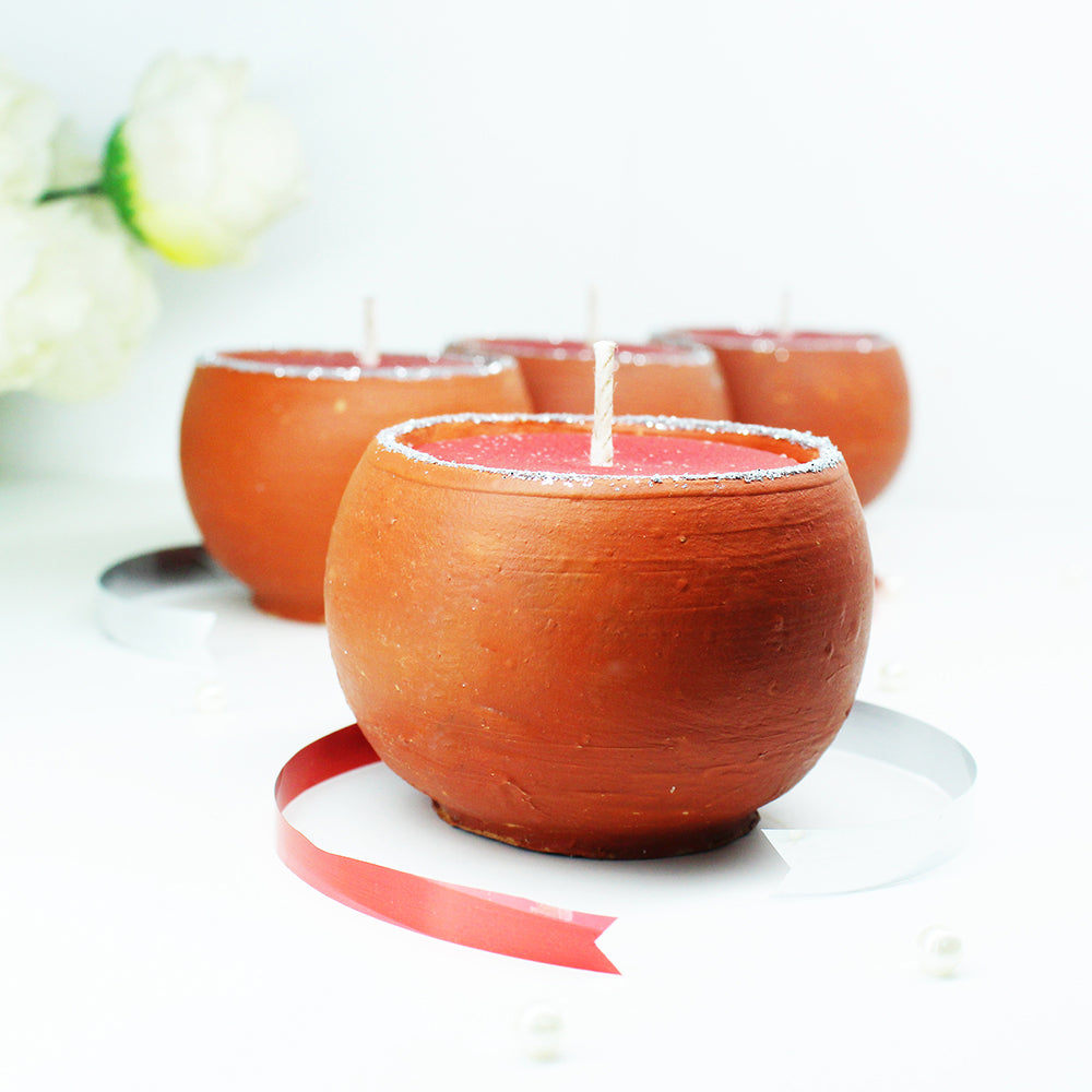 Terracotta Dome Christmas Candle Pots