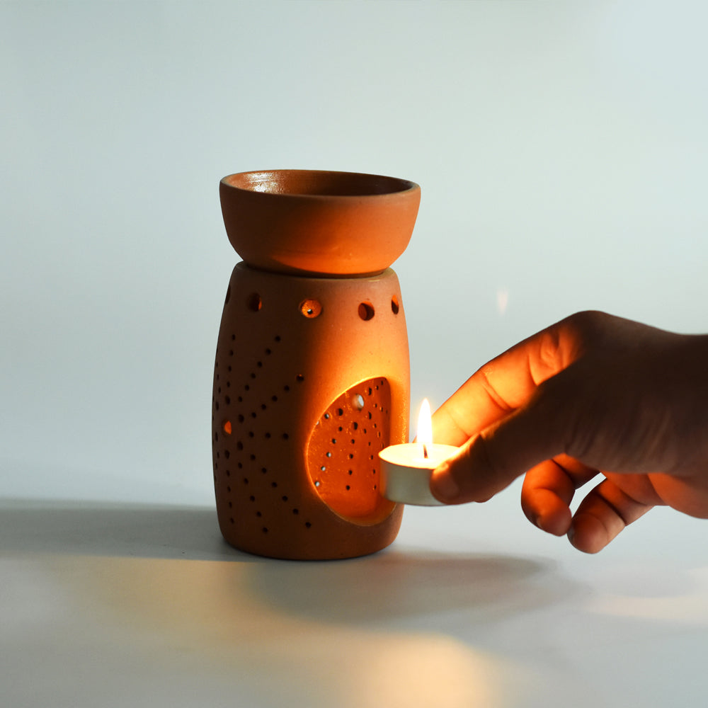 Handcrafted Terracotta Diffuser Tea Light Holder