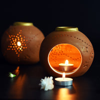 terracotta candle holder